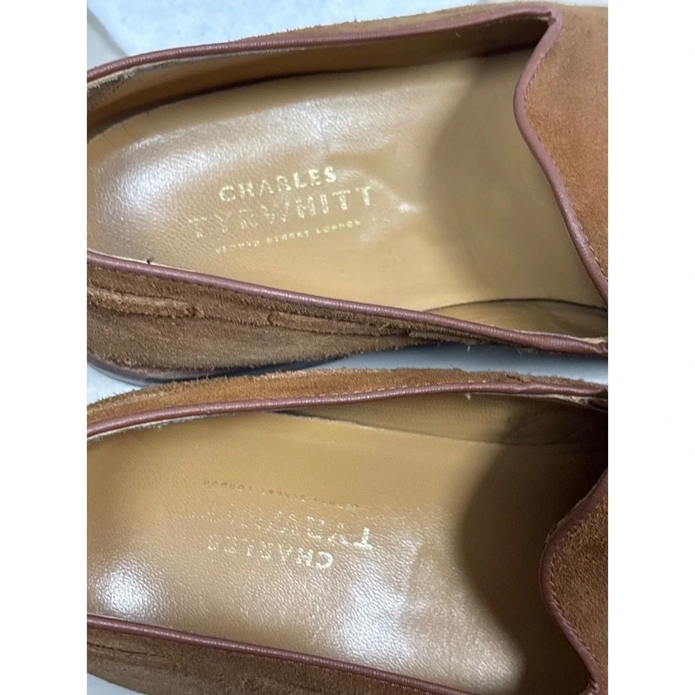Charles Tyrwhitt Loafers Mens 8 Tan Brown Good Suede Slip On SHB0272CBR